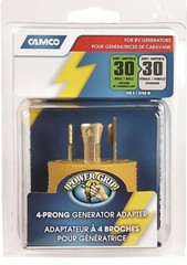 Camco Power Grip 30-Amp 4-Prong RV Generator Adapter 55338 Pack of 6