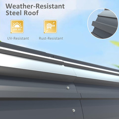 20×20 FT Heavy Duty Metal Carport Canopy for Cars, Trucks, Boats – Gray