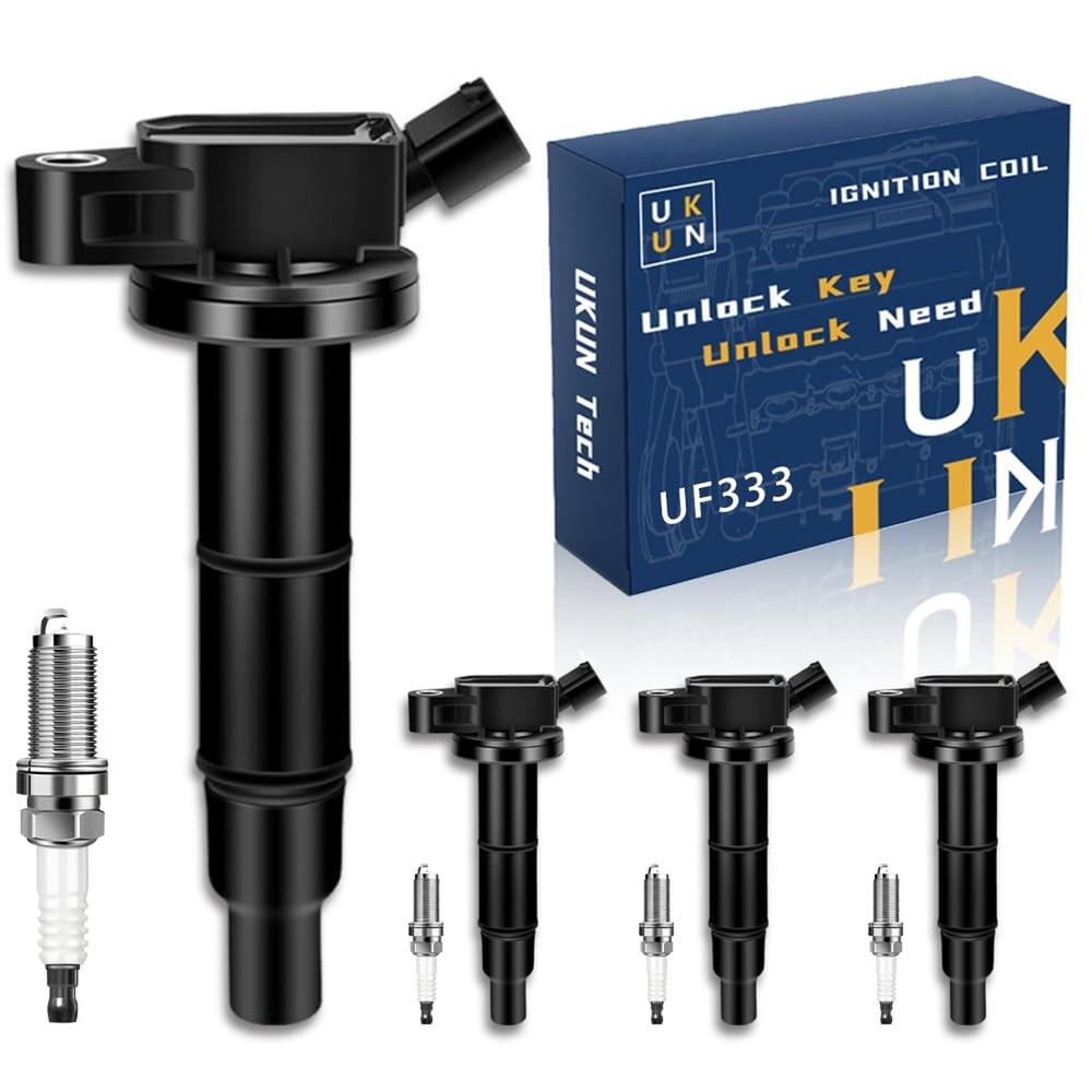 4PCS UF333 Ignition Coil with Iridium spark plug 7092 for Toyota Camry Coroll…