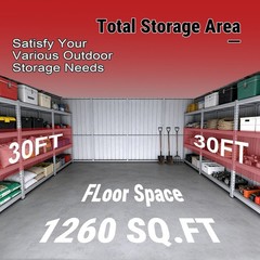 42’x30’x13′ Metal Garage Shed Barn Outdoor Storage Heavy Duty Galvanized Steel