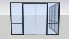 CGP Single-Slide Door System, Glass Aluminum 2-Wall 12’x9’x8′, Black