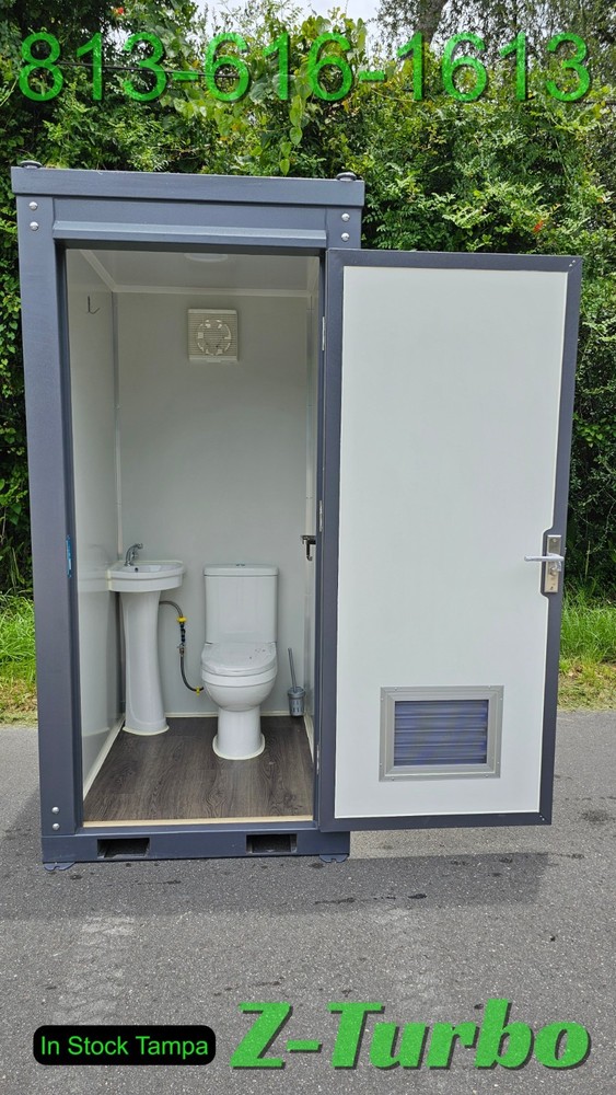 New Portable Toilet Sink Bathroom Single Stall Restroom Job Site Construction HD