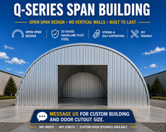 Q50x100x17 Steel Quonset Building Kit | 22 Ga | DuroSPAN | with Ends