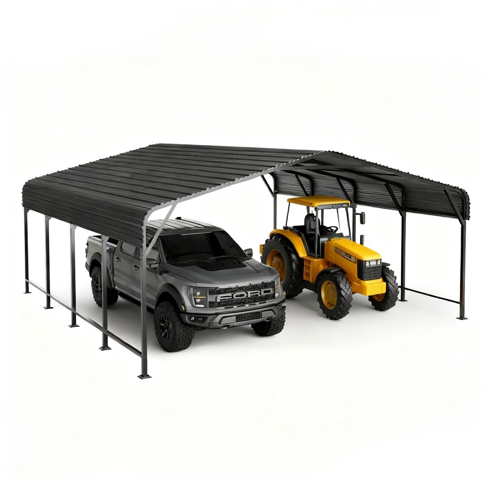 PABIMIA 20×20 FT Heavy-Duty Metal Carport, Outdoor Galvanized Steel Shelter