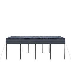 Galvanized Steel Carport 20’x20′, 10′ Open Sidewalls