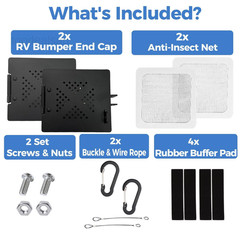 2 Pack Aluminum RV Bumper Fit for standard 4“ square bumper, Black