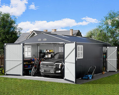 Heavy-Duty 13×20 Metal Garage Shed – Snow & Wind Rated Outdoor Storage