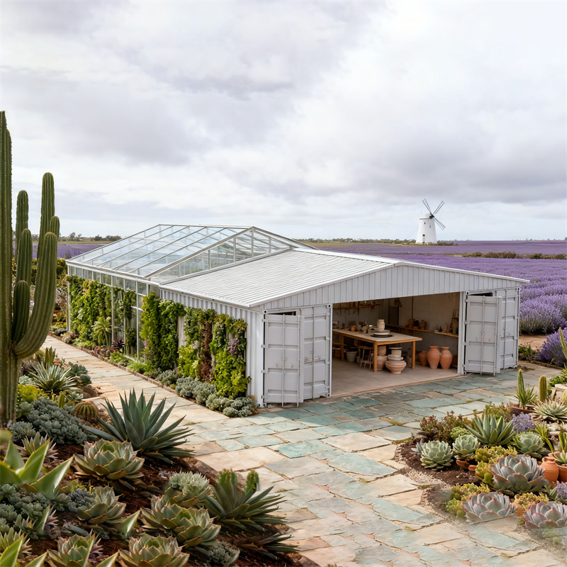 40’x36′ Shipping Container Roof Heavy Duty Steel Shelter Excluding Containers