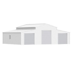 42 x 30 x 13ft Heavy-Duty Metal Garage Farm Barn Storage Shed 3 Doors 1260 sq.ft