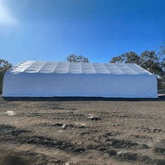 50x100x23 Double Truss Storage Building Shelter – Premium 26oz PVC Canvas Fabric