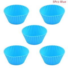 5Pcs Round Silicone Mold Cupcake Muffin Cup Baking Cookies Egg Tart Jelly Mold
