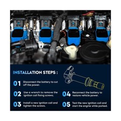 Round Ignition Coil Pack + Iridium Spark Plugs + Wire for Chevy Tahoe Avalanc…
