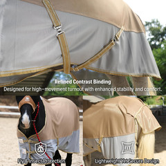 Breathable and UV Protective Tear-Resistant Mesh Horse Fly Sheet Comfy Equine Su