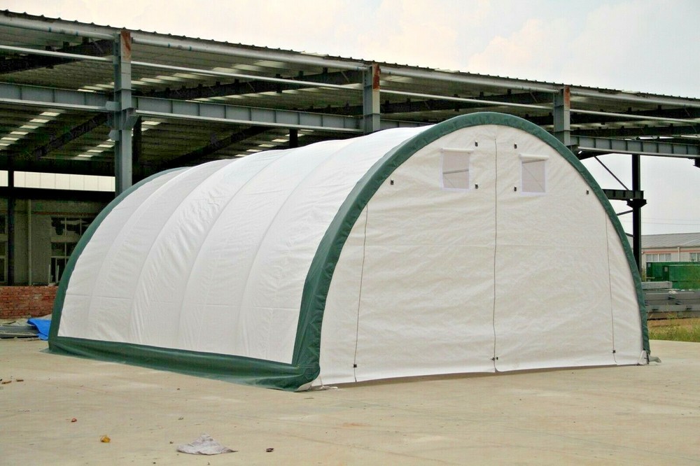 @@ NEW 20X42X12 OVAL TUBE SHELTER FABRIC COVERALL STORAGE BUILDING HOOP BARN