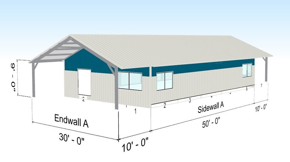 CALIFORNIA FIRE RESISTANT 30 X 50 STEEL BARNDOMINIUM / HOUSE KIT
