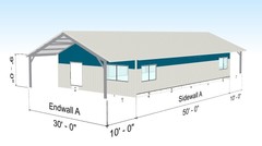 CALIFORNIA FIRE RESISTANT 30 X 50 STEEL BARNDOMINIUM / HOUSE KIT