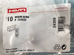NEW – HILTI MQW-8/90 90° DEGREE EIGHT 8 HOLE RIGHT ANGLE BRACKET CONNECTOR