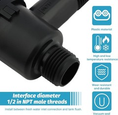 571-Vac-Chk RV Black Tank Valve, Plastic, 1/2″ NPT, Check Sewer…