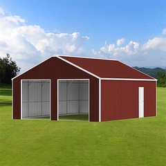 22x23ft Double Garage Steel Barn Shed Heavy Duty Galvanized Steel Storage Shed