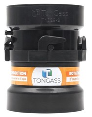 TonGass (Combo Pack) RV Sewer Hose Fitting Adapter to PVC, 3 inches, Black