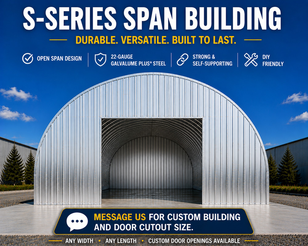 25x44x14 DuroSPAN Steel Clear Span Straight Wall Arch Building Kit Direct