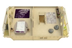 Split level 1000 sq. ft. Log Cabin D.I.Y. Building Kit