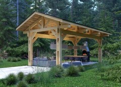 400 sq.ft. 13’x27′ PREMIUM HEAVY TIMBER CARPORT FOR RV CARS PAVILION WOOD PREFAB