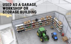 12’x20′ Prefabricated Steel Garage Shed,Heavy Duty Carport with Doors White KJ