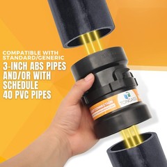 TonGass (Combo Pack) RV Sewer Hose Fitting Adapter Not Threaded Port, Black