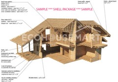 MODERN LOG HOUSE KIT #LH-240 ECO FRIENDLY WOOD PREFAB DIY BUILDING CABIN HOME