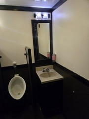 Portable Restroom Trailer, USA Made -2 women stalls, 1 man stall, 3 urinals