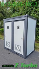 New Double 2 Stall Restroom Portable Toilet Sink Bathroom Job Site Events HD