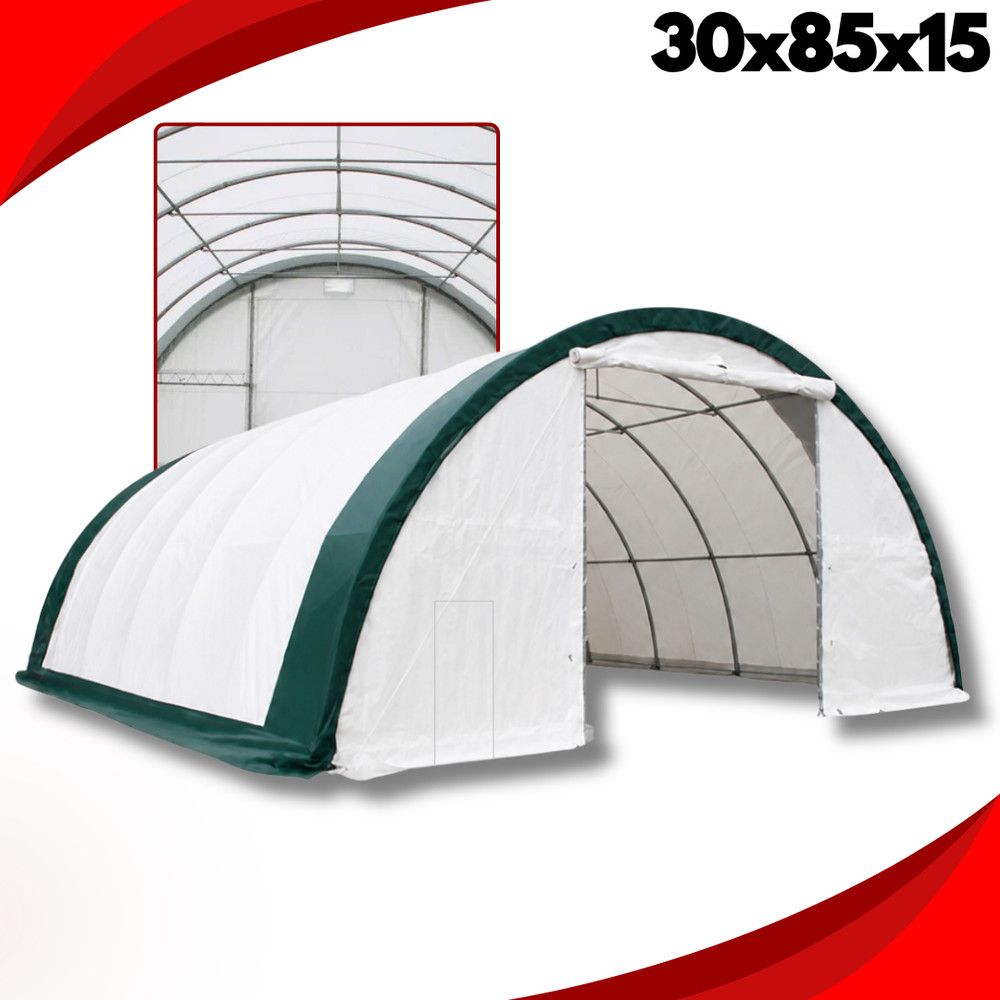 30x85x15 GM Canvas Fabric Storage Building Shelter Shop Hoop Barn/Car Garage