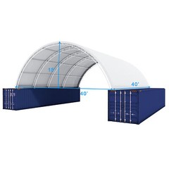 40’x40’x15′ 22 OZ PVC Shipping Container Canopy Shelter Double Truss