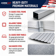 39x39FT White Heavy Duty Metal Barn Steel Building 3 Rolling Doors Korejetmetal