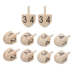 10 Pcs Festive Wooden Top Bulk Hanukkah Decorations Dreidel Paint Figurines