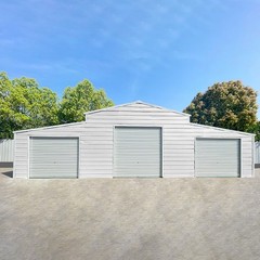 42 x 30 x 13ft Heavy-Duty Metal Garage Farm Barn Storage Shed 3 Doors 1260 sq.ft