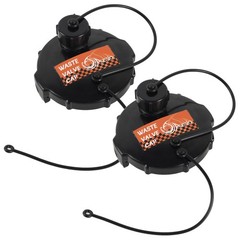 Aussio (2-Pack, Black T1020-1 Waste Valve Cap with Bayonet Hook 2-Pack,
