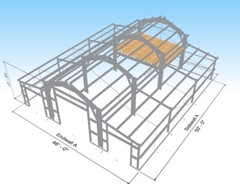 Steel Framed Barn Style Barndominium Kit with Huge 2nd Story Loft Mezzanine