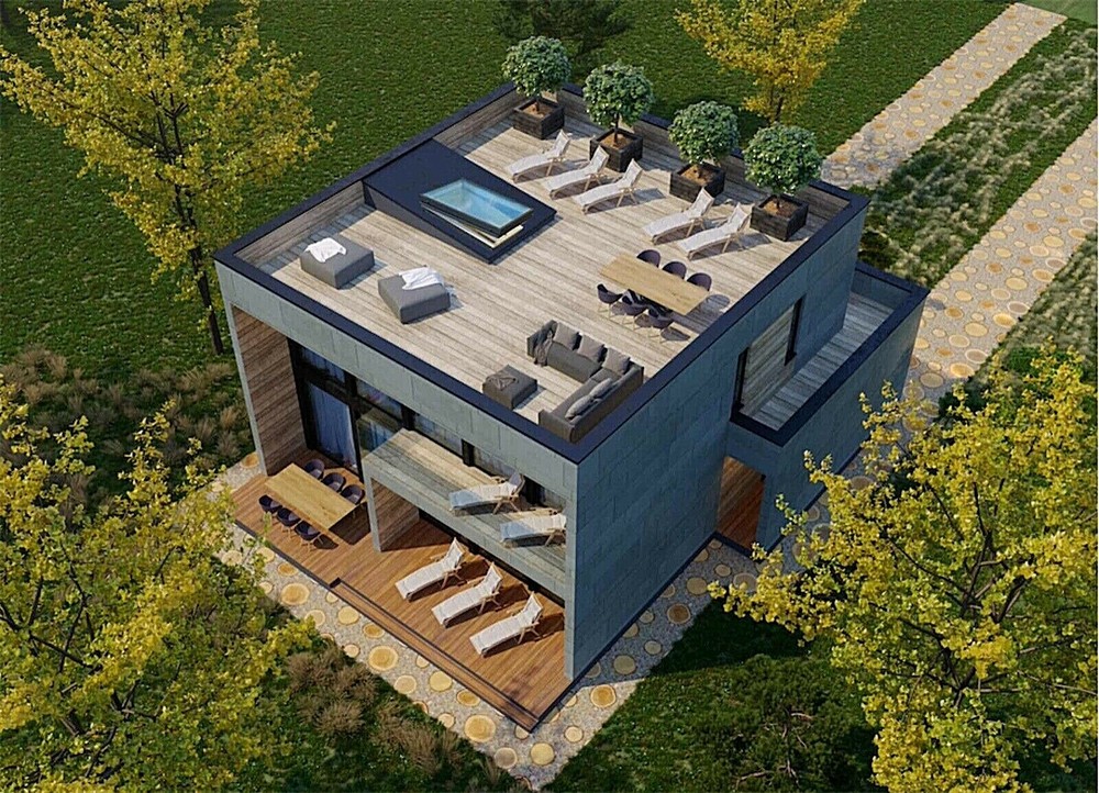 2240 SQ.FT ECO SOLID TIMBER AIRTIGHT PANEL HOUSE KIT. MASS WOOD CLT HOME, PREFAB