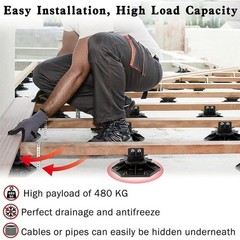 Adjustable Plastic Wood Floor Keels Easy Install Anti-Corrosion Outdoor Use
