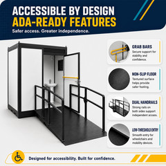 ADA Portable Restroom Handicap Accessible Toilet w/ Sink Light Vent Fan Outdoor
