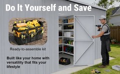 12’x20′ Prefabricated Steel Garage Shed,Heavy Duty Carport with Doors White KJ