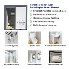 Bastone Outdoor Portable Restroom Mobile Toilet With 1 Shower Bathroom & Sink