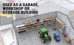 42’x30’x13′ Metal Garage Shed Barn Outdoor Storage Heavy Duty Galvanized Steel