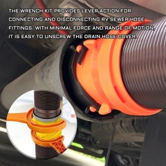 pvotawp 2-in-1 RV Sewer Hose Support & Wrench, 3 inches, 4 Orange