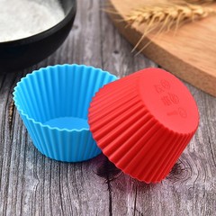 5Pcs Round Silicone Mold Cupcake Muffin Cup Baking Cookies Egg Tart Jelly Mold