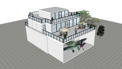 Contemporary Airplane Hanger and Home
