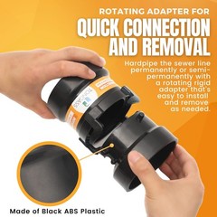 TonGass (Combo Pack) RV Sewer Hose Fitting Adapter to PVC, 3 inches, Black