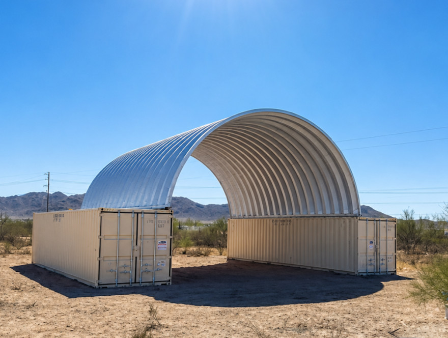 42x40x15 DuroSPAN Steel Building Shipping Container Roof Kit Factory DiRECT